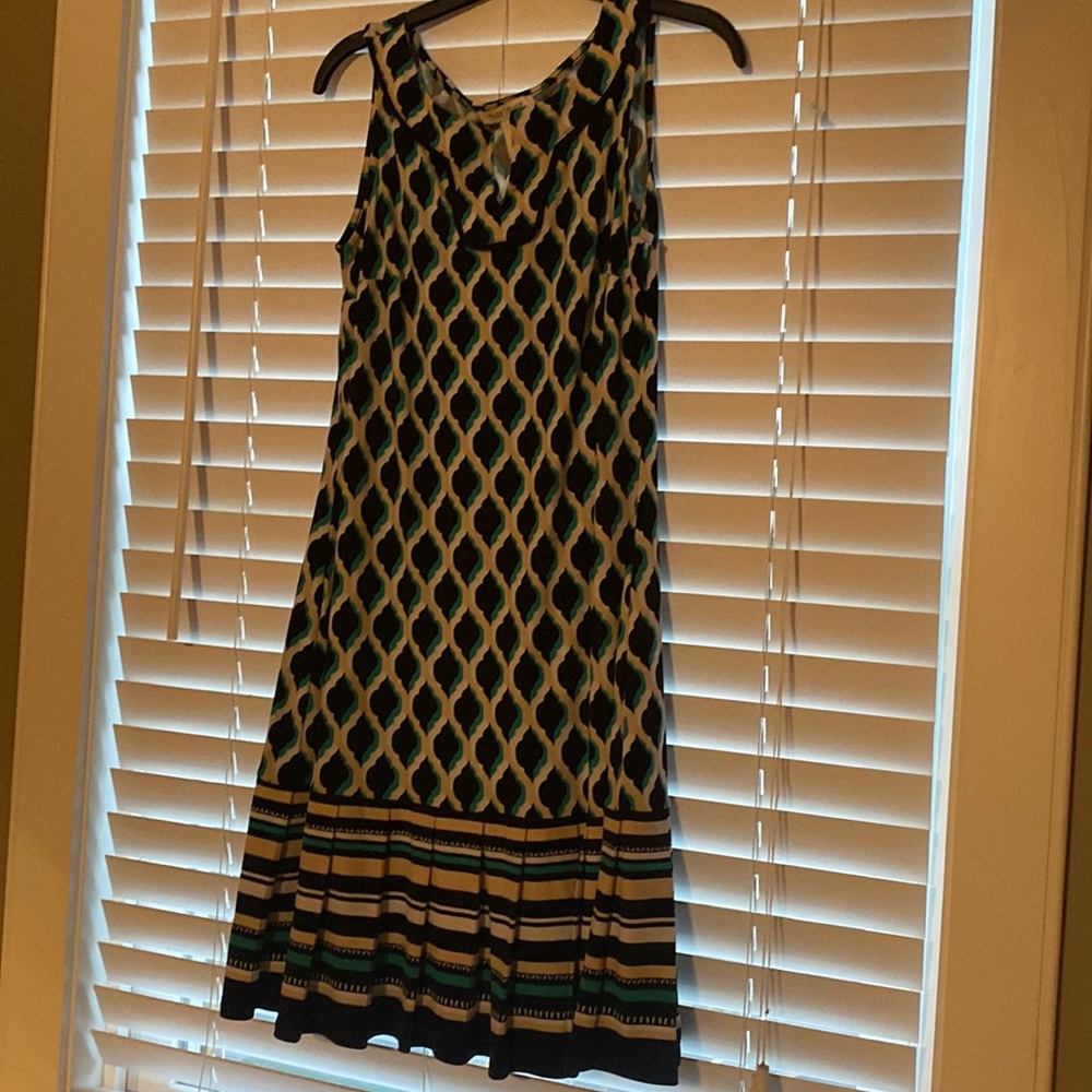 Women’s White House Black Market Jersey pleated dress.